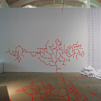 Red Fungus, collaborative installation, LABoral, Gijon by Luna Maurer
