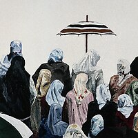 Lamentation, Srebrenica 2003, 65 x 100 cm, oil on paper