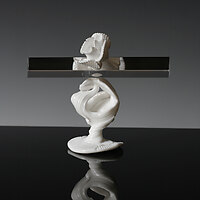 You are my rosebud II by Anna Carlgren (opaque white, porcelain-like glass)