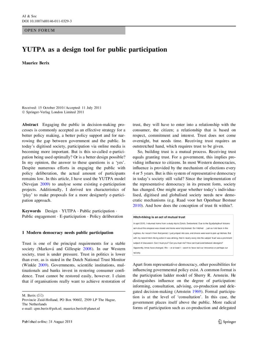 Yutpa as a designtool for public participation, by Maurice Berix